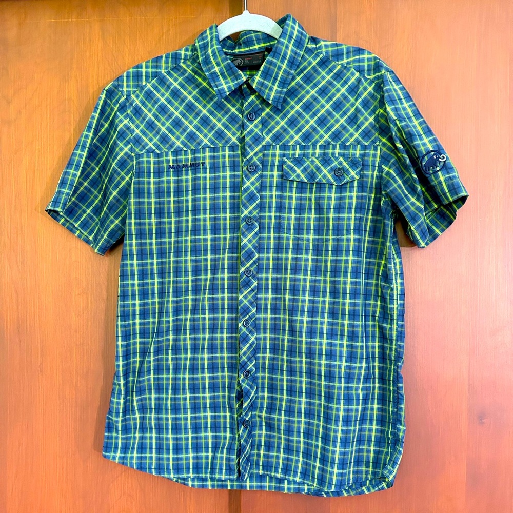Mammut green and navy plaid shirt